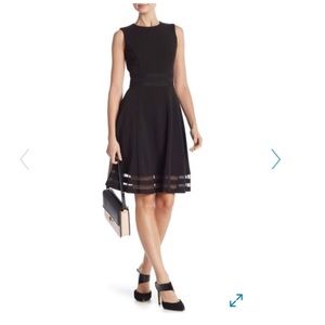 Calvin Klein Illusion Trim Fit & Flare Dress